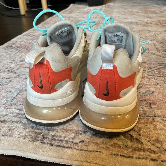 Nike Air Max 270 React "Mid-Century Art" Orange, Blue, White Mesh Sneakers EUC - Picture 5 of 13